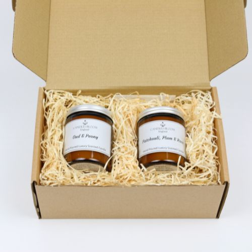 Floral Amber Jar Candle Gift Set