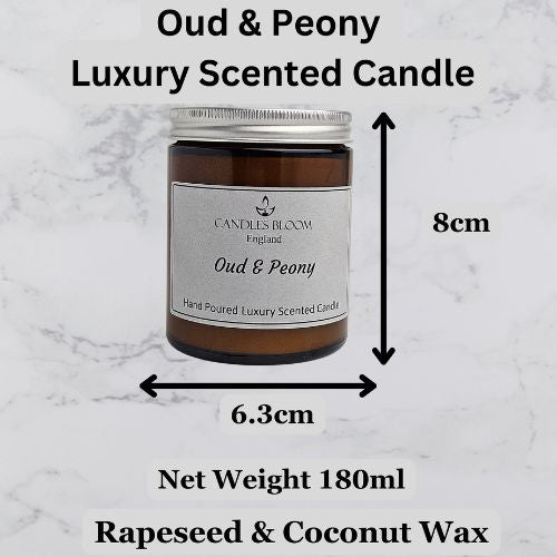 Oud & Peony Scented Candle