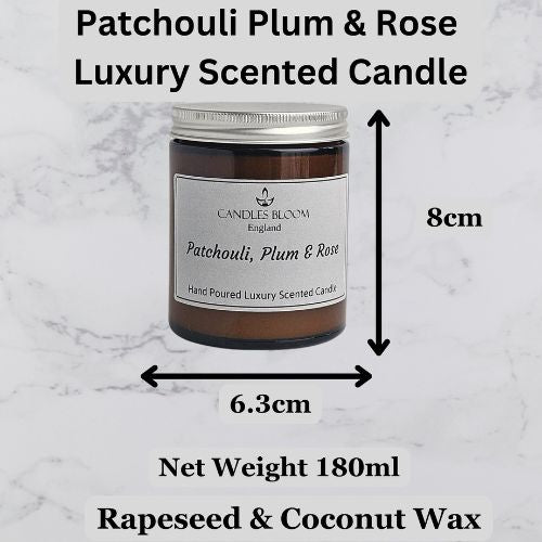 Patchouli Plum & Rose Scented Candle