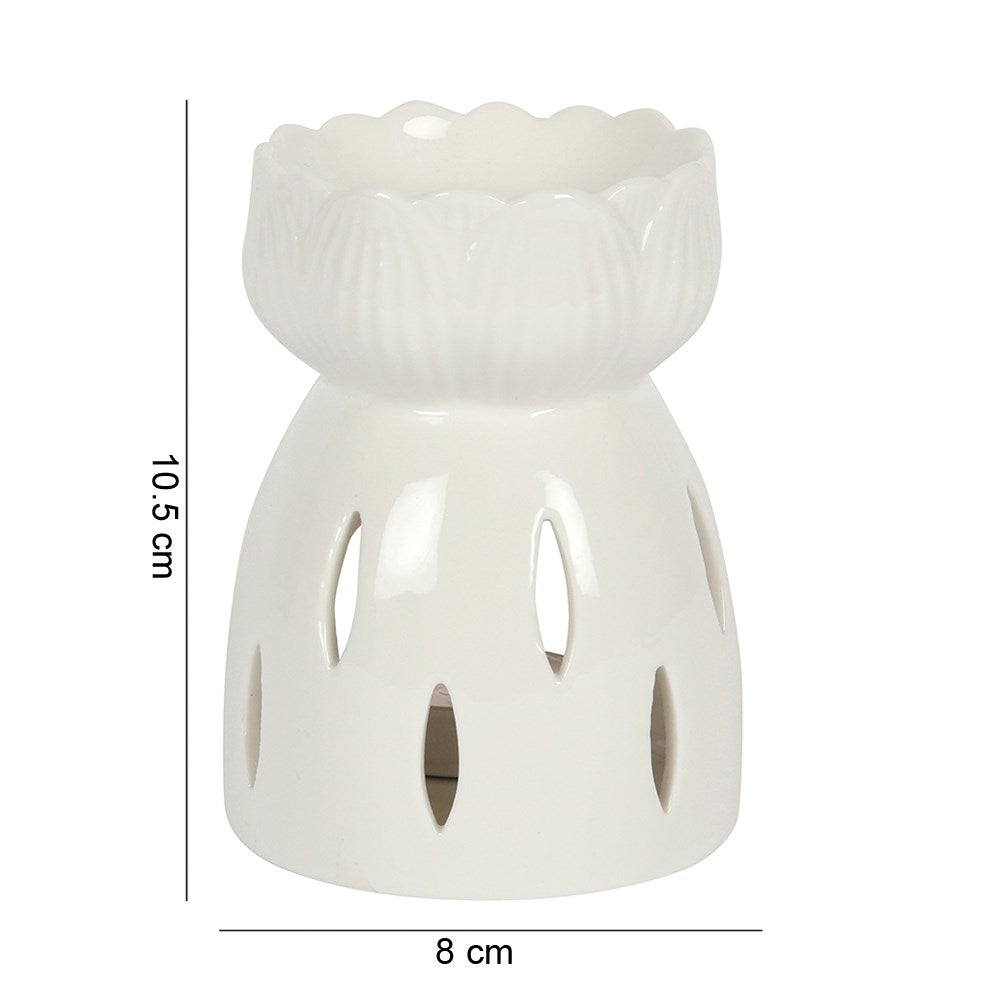 White Gloss Lotus Flower Wax Burner
