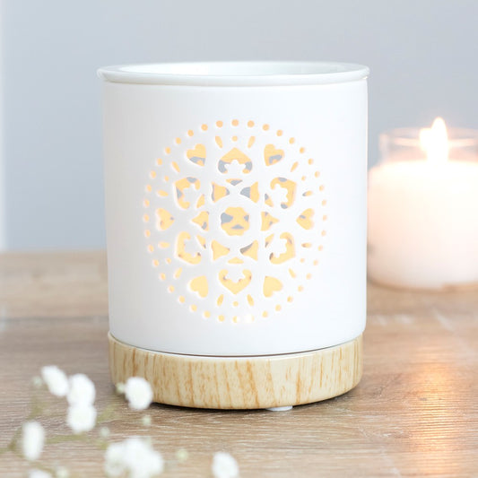 White Mandala Cut Out Wax Melt Burner