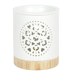White Mandala Cut Out Wax Melt Burner