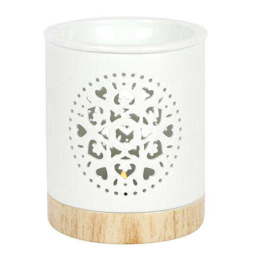 White Mandala Cut Out Wax Melt Burner