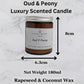 Oud & Peony Scented Candle
