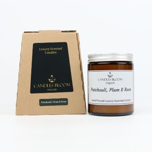 Patchouli Plum & Rose Scented Candle